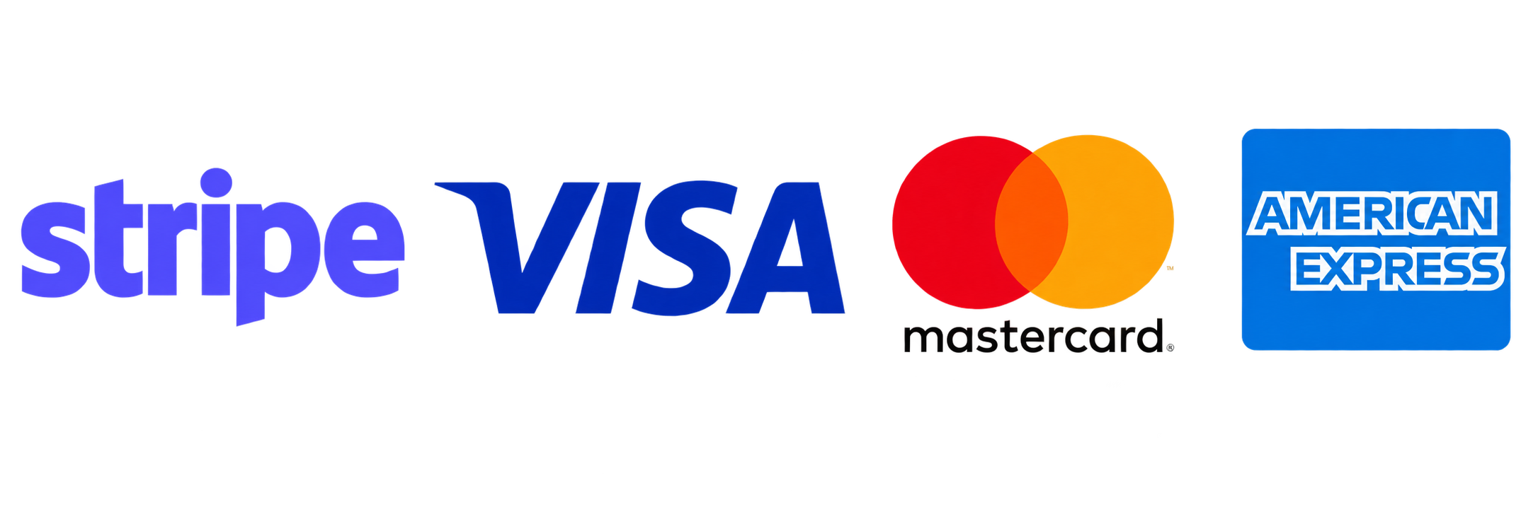Stripe, Visa, Mastercard and American Express